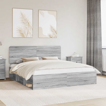 Struttura del letto Grigio Sonoma 200 x 200 cm Pino massello