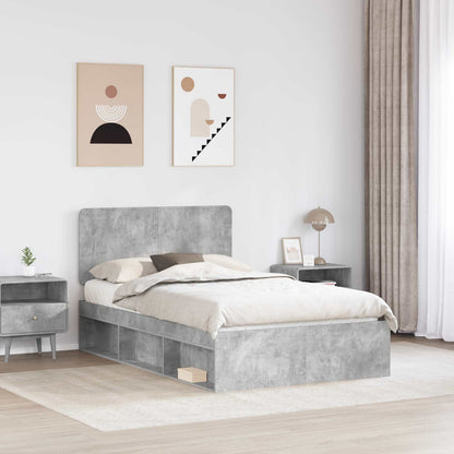 Struttura del letto Grigio ConcretÃ¨ 135 x 190 cm Pino massello