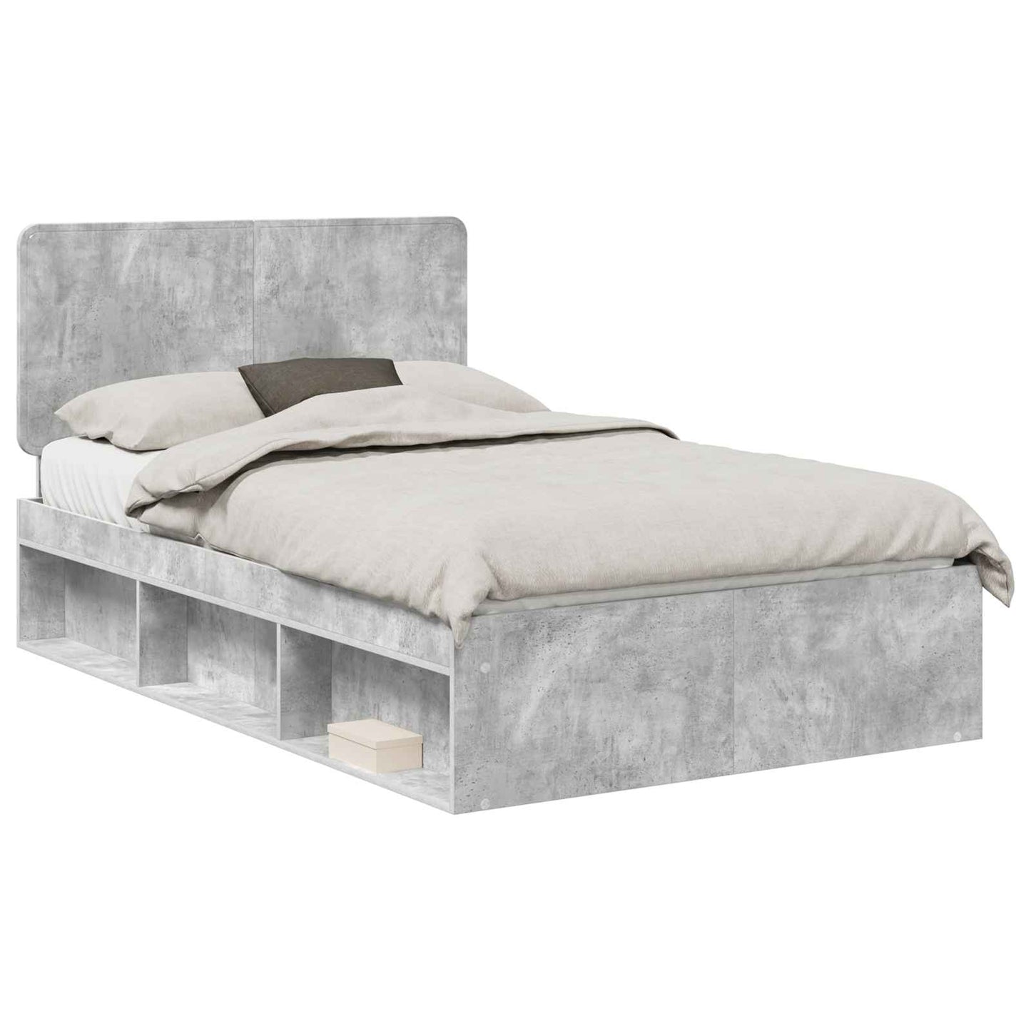 Struttura del letto Grigio ConcretÃ¨ 135 x 190 cm Pino massello