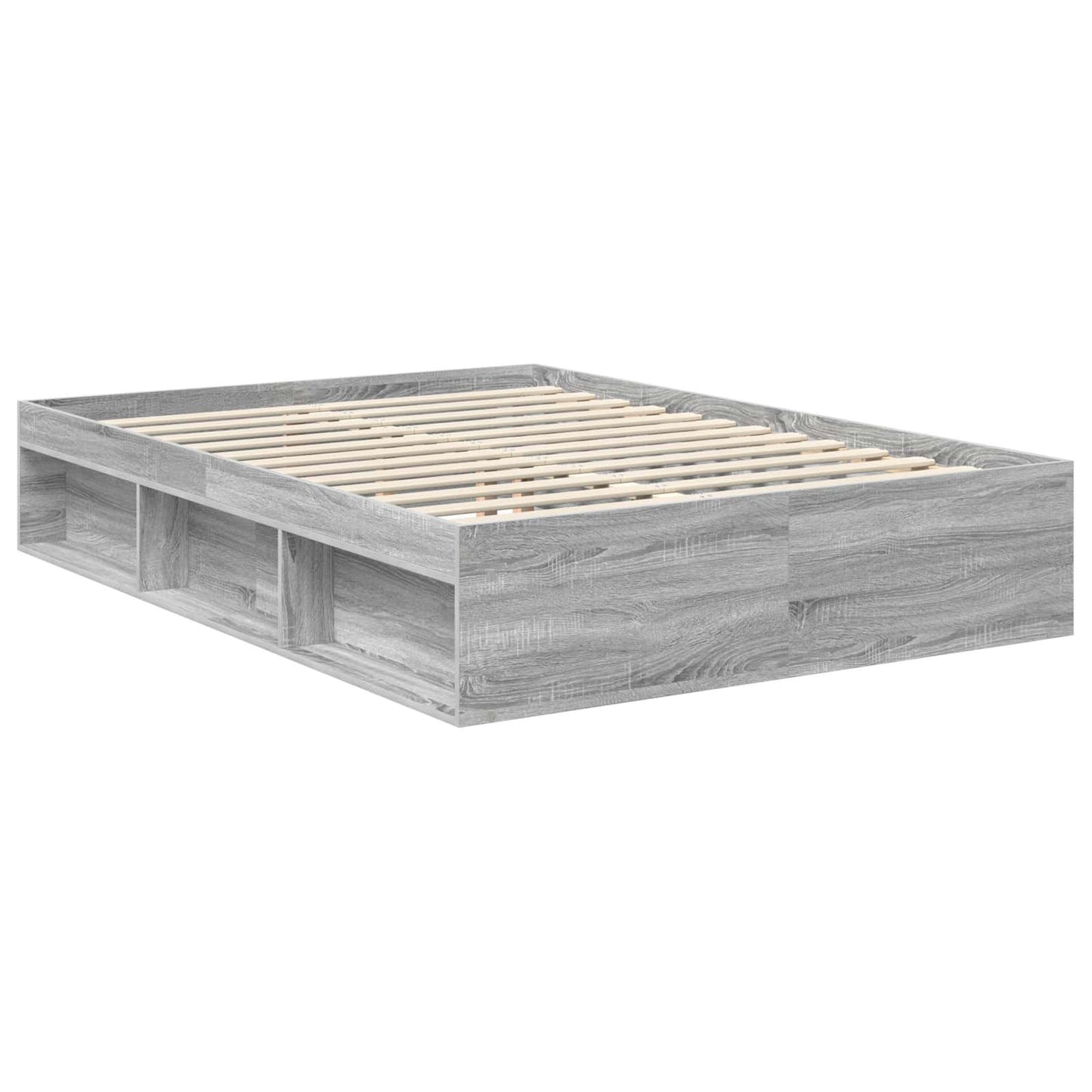 Struttura del letto Grigio Sonoma 135 x 190 cm Pino massello