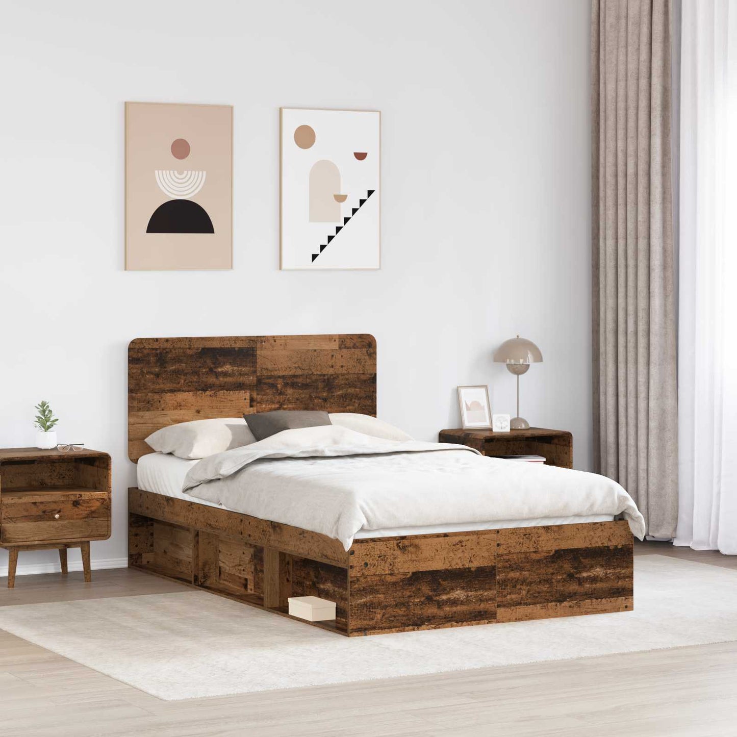 Struttura del letto Legno vecchio 120 x 190 cm Pino massello