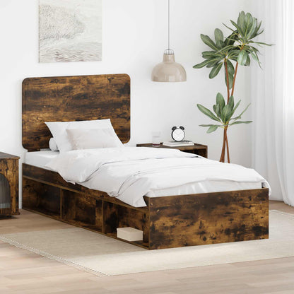 Struttura del letto Rovere fumÃ© 100 x 200 cm Pino massello