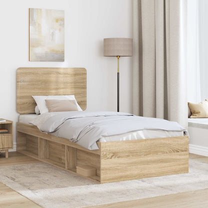 Struttura del letto Rovere Sonoma 90 x 200 cm Pino massello