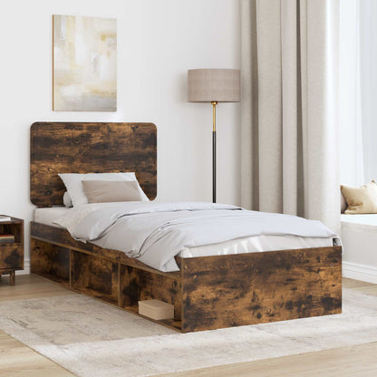 Struttura del letto Rovere fumÃ© 90 x 200 cm Pino massello