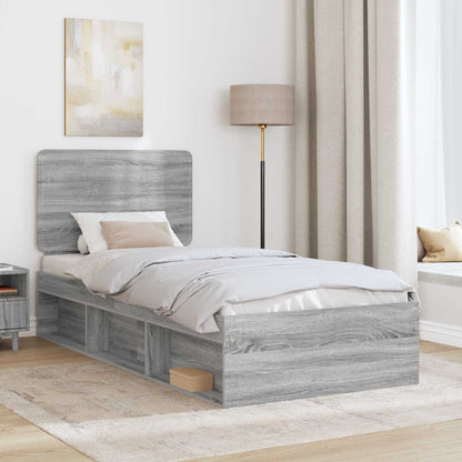 Struttura del letto Grigio Sonoma 75 x 190 cm Pino massello
