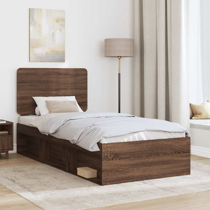 Struttura del letto Rovere Marrone 75 x 190 cm Pino massello