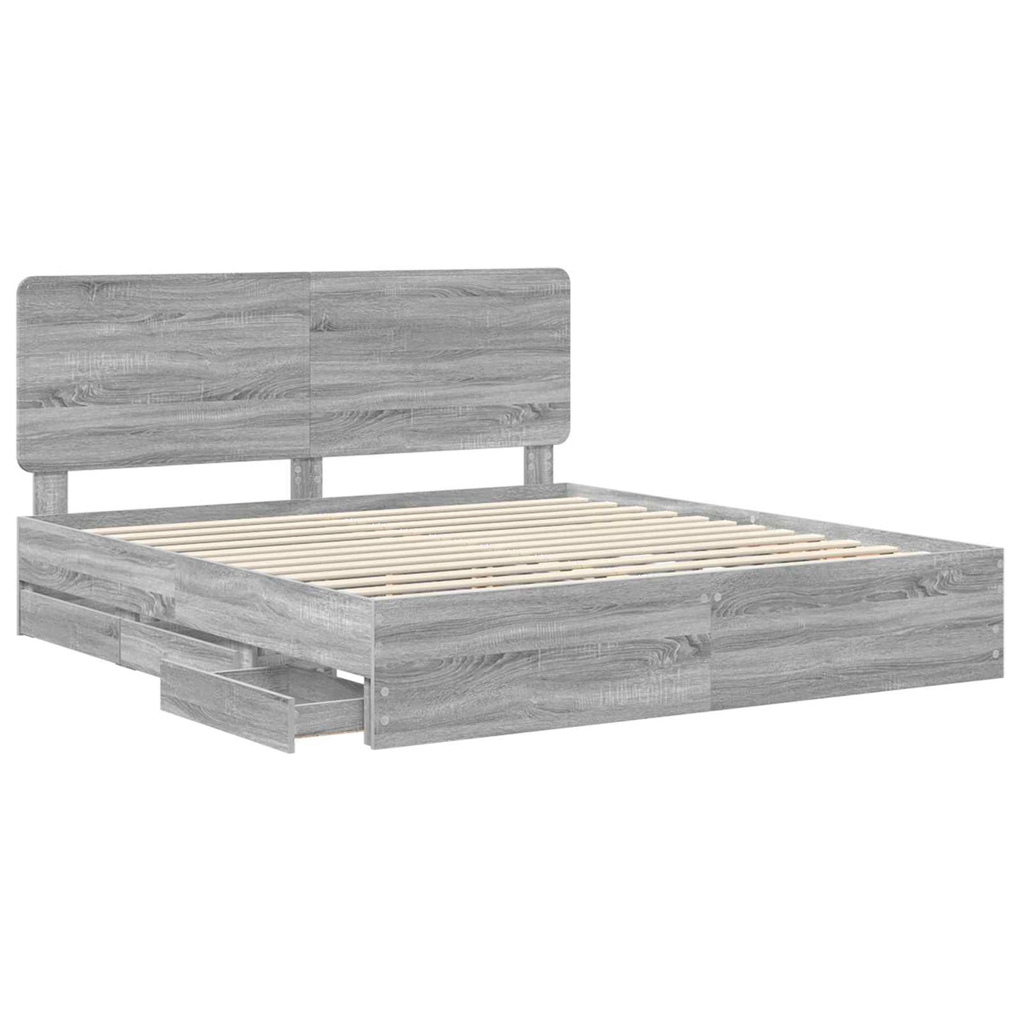 Struttura del letto con cassetto Grigio Sonoma 200 x 200 cm