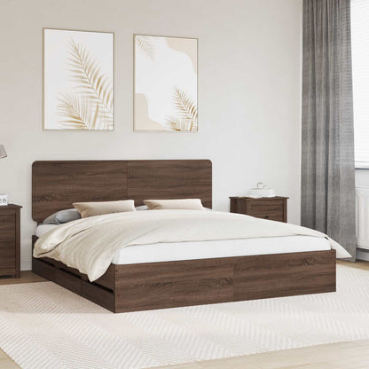 Struttura del letto con cassetto Rovere Marrone 200 x 200 cm