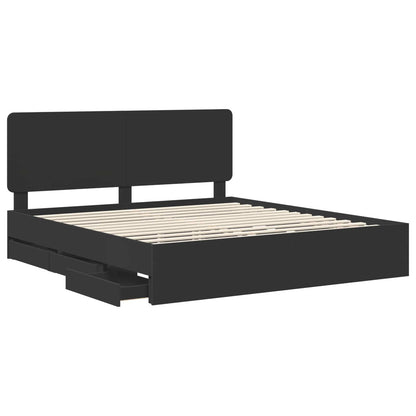 Struttura del letto Nero 180 x 200 cm Legno Ingegnerizzato