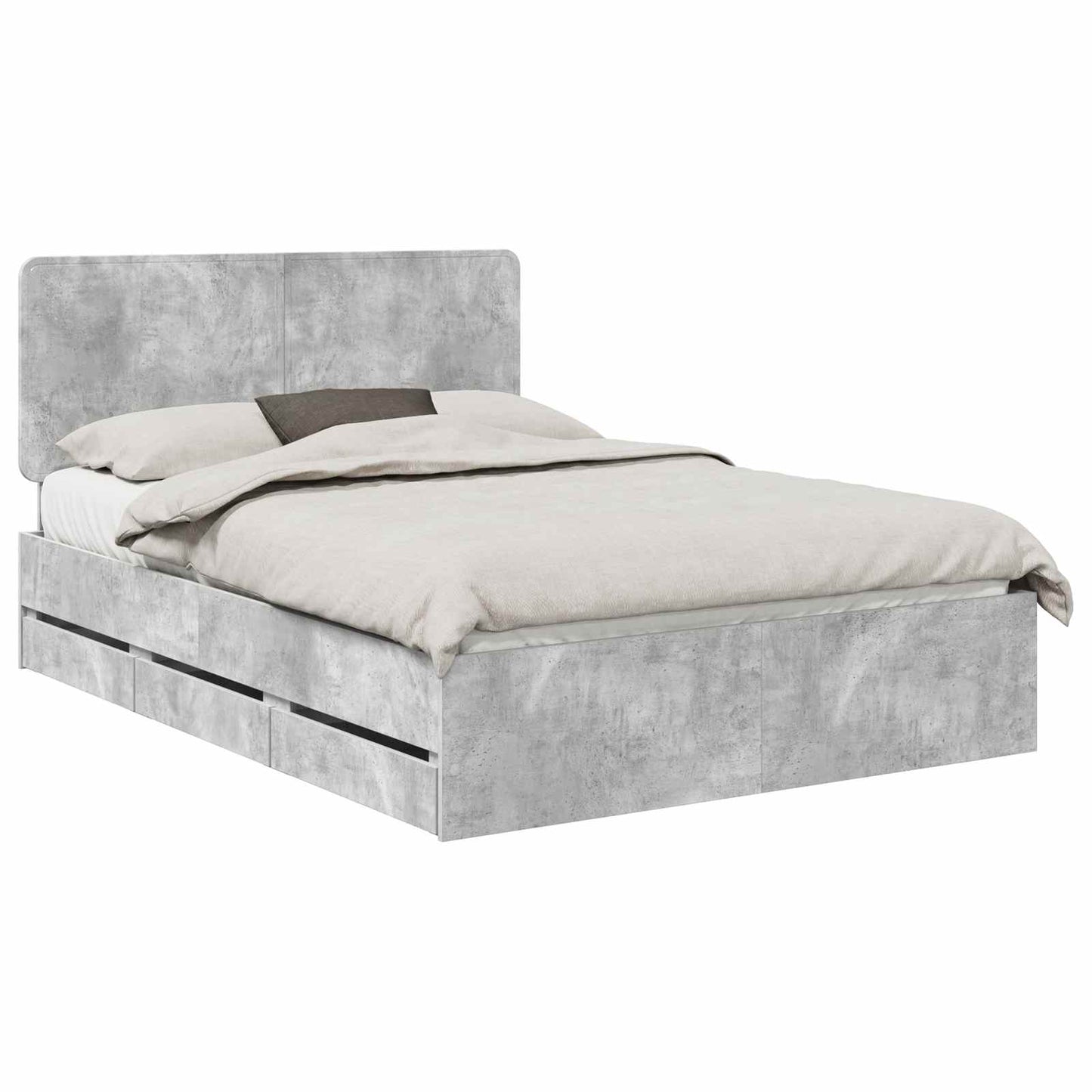 Struttura del letto con cassetto Grigio cemento 160 x 200 cm