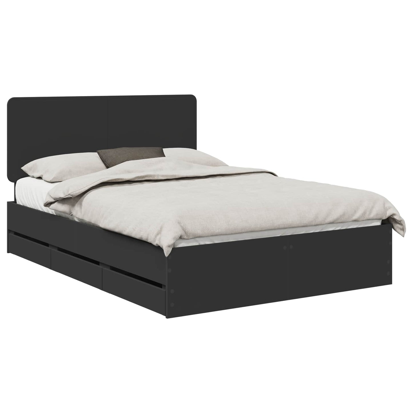 Struttura del letto Nero 150 x 200 cm Legno Ingegnerizzato