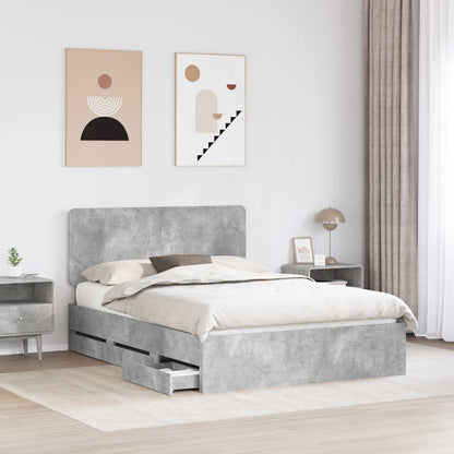 Struttura del letto con cassetto Grigio cemento 150 x 200 cm