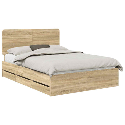 Struttura del letto con cassetto Rovere Sonoma 140 x 200 cm