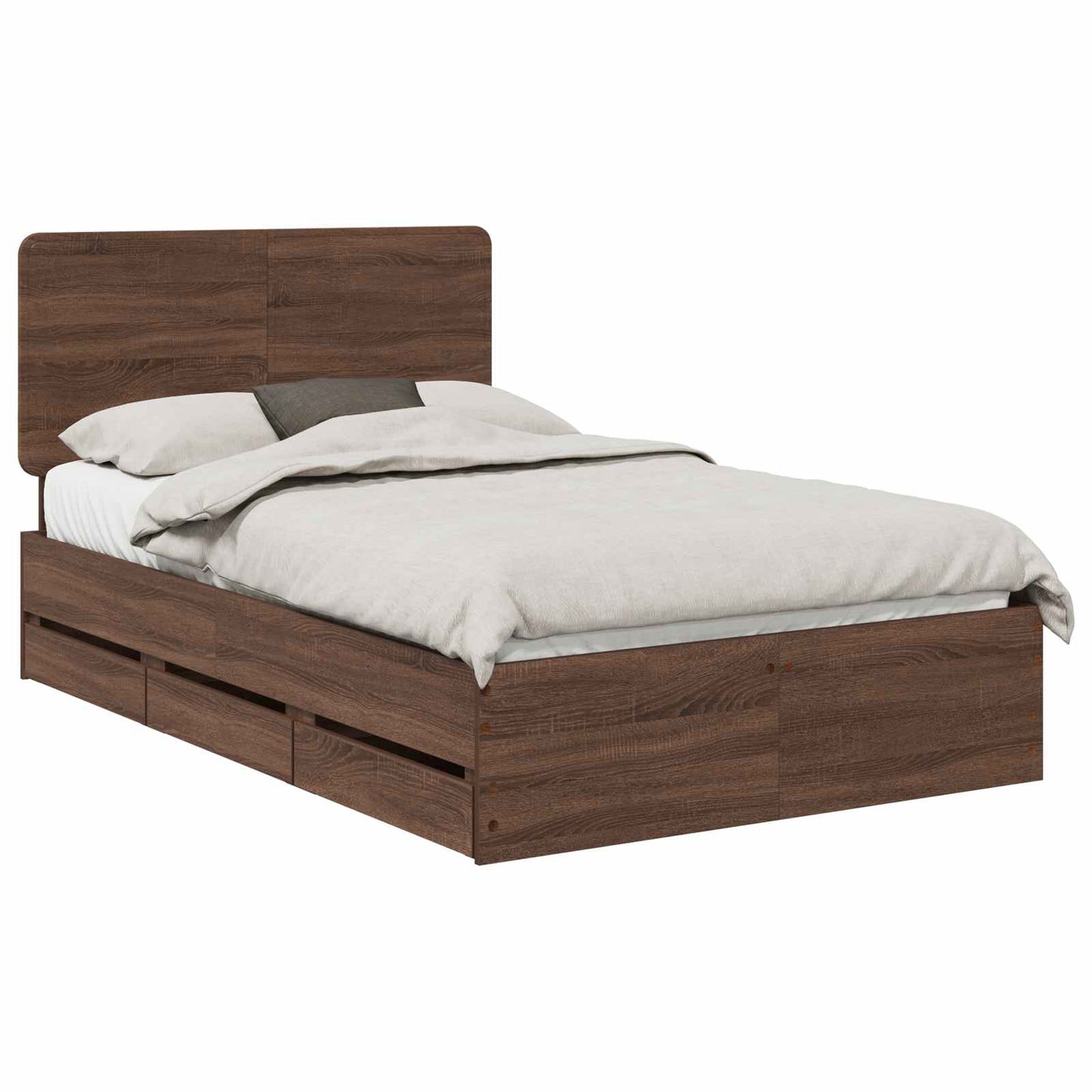 Struttura del letto con cassetto Rovere Marrone 135 x 190 cm