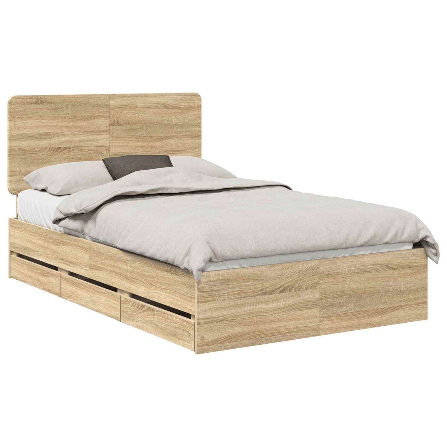 Struttura del letto con cassetto Rovere Sonoma 120 x 190 cm