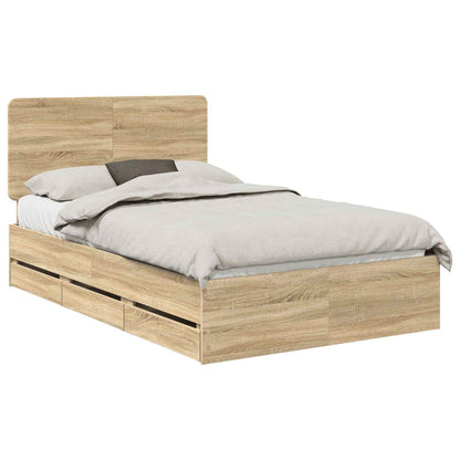 Struttura del letto con cassetto Rovere Sonoma 120 x 190 cm