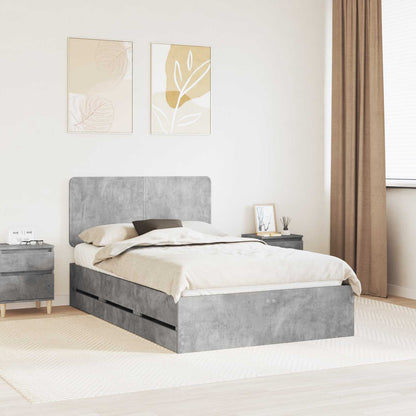Struttura del letto con cassetto Grigio cemento 120 x 190 cm