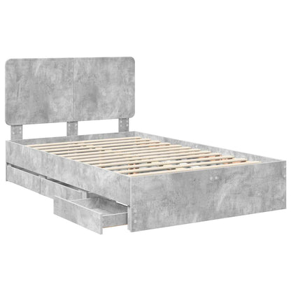 Struttura del letto con cassetto Grigio cemento 120 x 190 cm