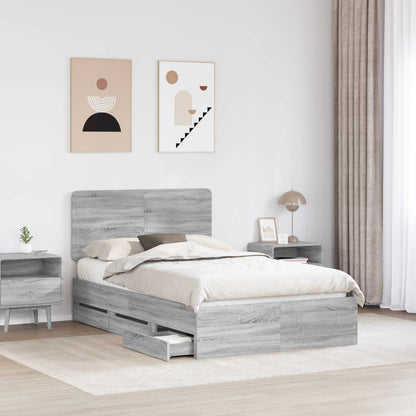 Struttura del letto con cassetto Grigio Sonoma 120 x 190 cm
