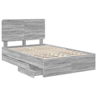 Struttura del letto con cassetto Grigio Sonoma 120 x 200 cm