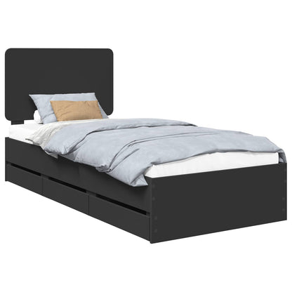 Struttura del letto Nero 100 x 200 cm Legno Ingegnerizzato