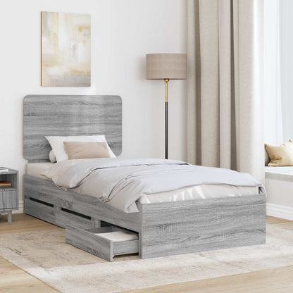 Struttura del letto con cassetto Grigio Sonoma 100 x 200 cm