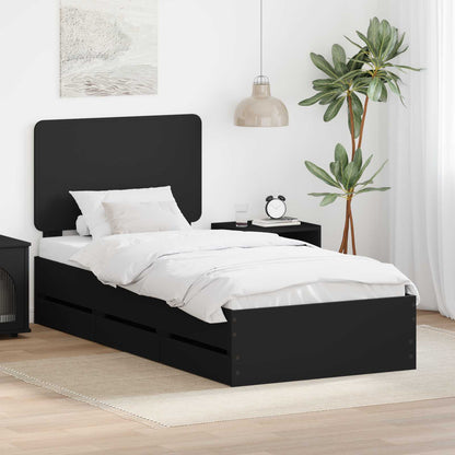 Struttura del letto Nero 90 x 200 cm Legno Ingegnerizzato
