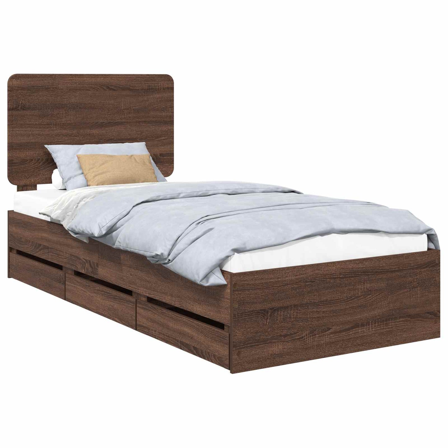 Struttura del letto con cassetto Rovere Marrone 90 x 200 cm
