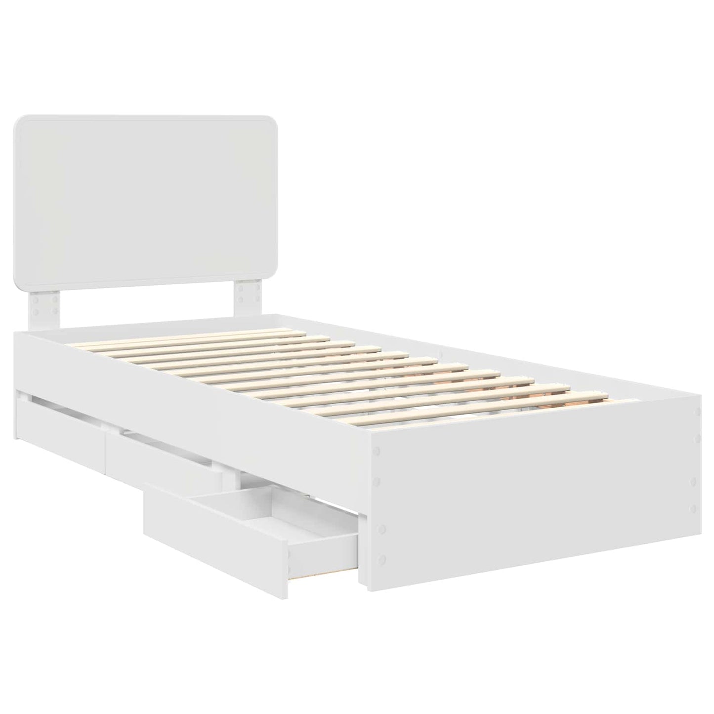 Struttura del letto Bianco 75 x 190 cm Legno Ingegnerizzato