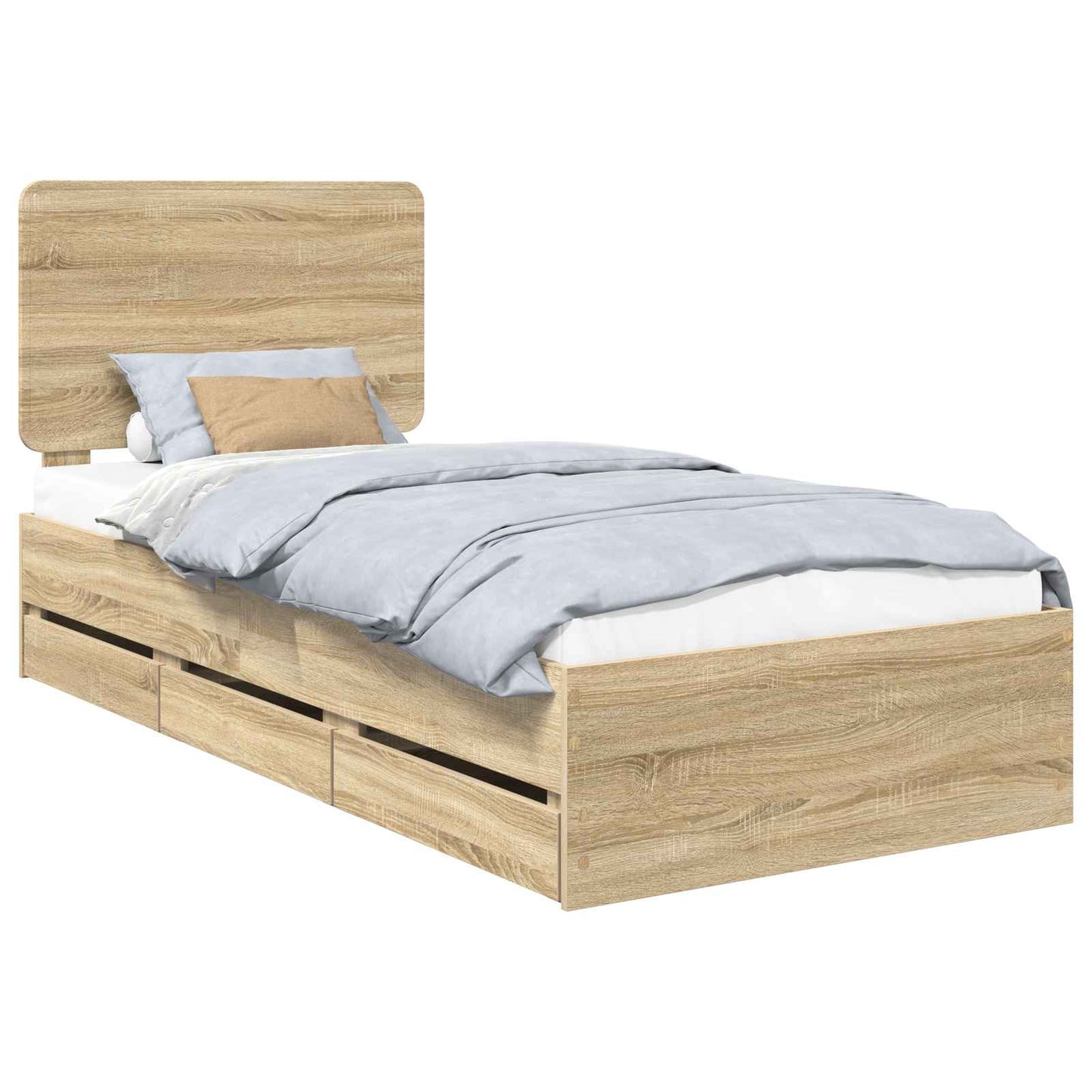 Struttura del letto con cassetto Rovere Sonoma 75 x 190 cm