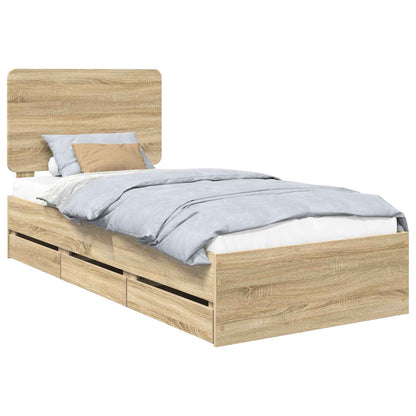 Struttura del letto con cassetto Rovere Sonoma 75 x 190 cm