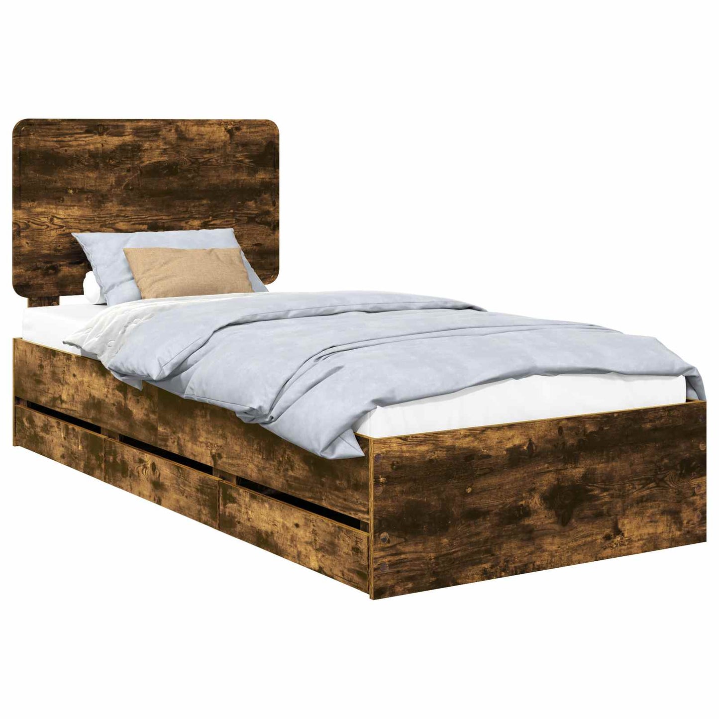 Struttura del letto con cassetto Rovere fumÃ© 75 x 190 cm