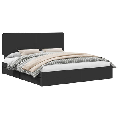 Letto con Contenitore Nero 200 x 200 cm Legno multistrato