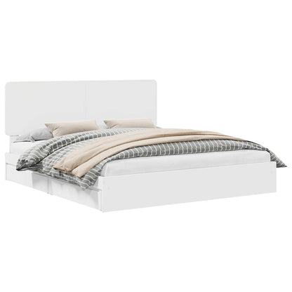Letto con Contenitore Bianco 180 x 200 cm Legno multistrato