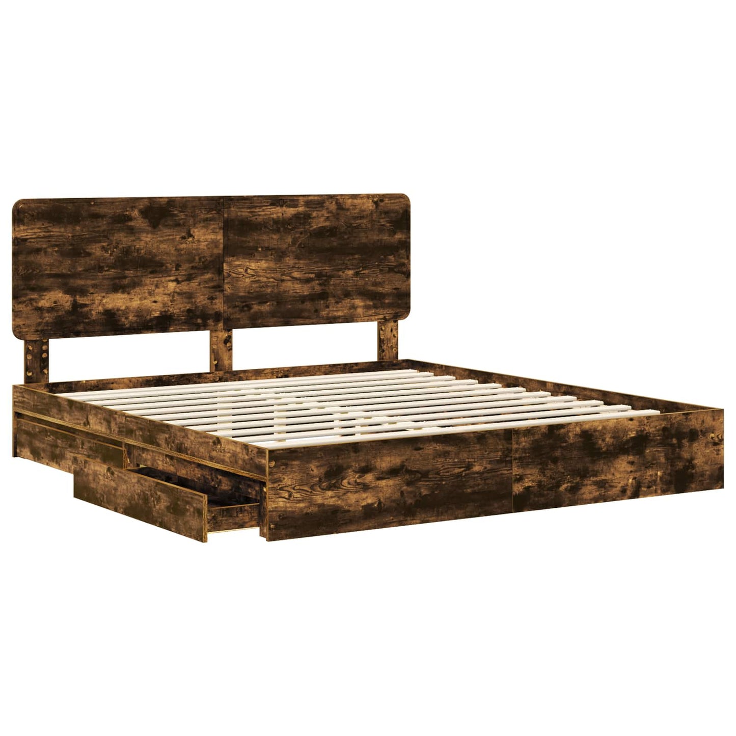Letto con Contenitore con testiera Rovere fumÃ© 180 x 200 cm