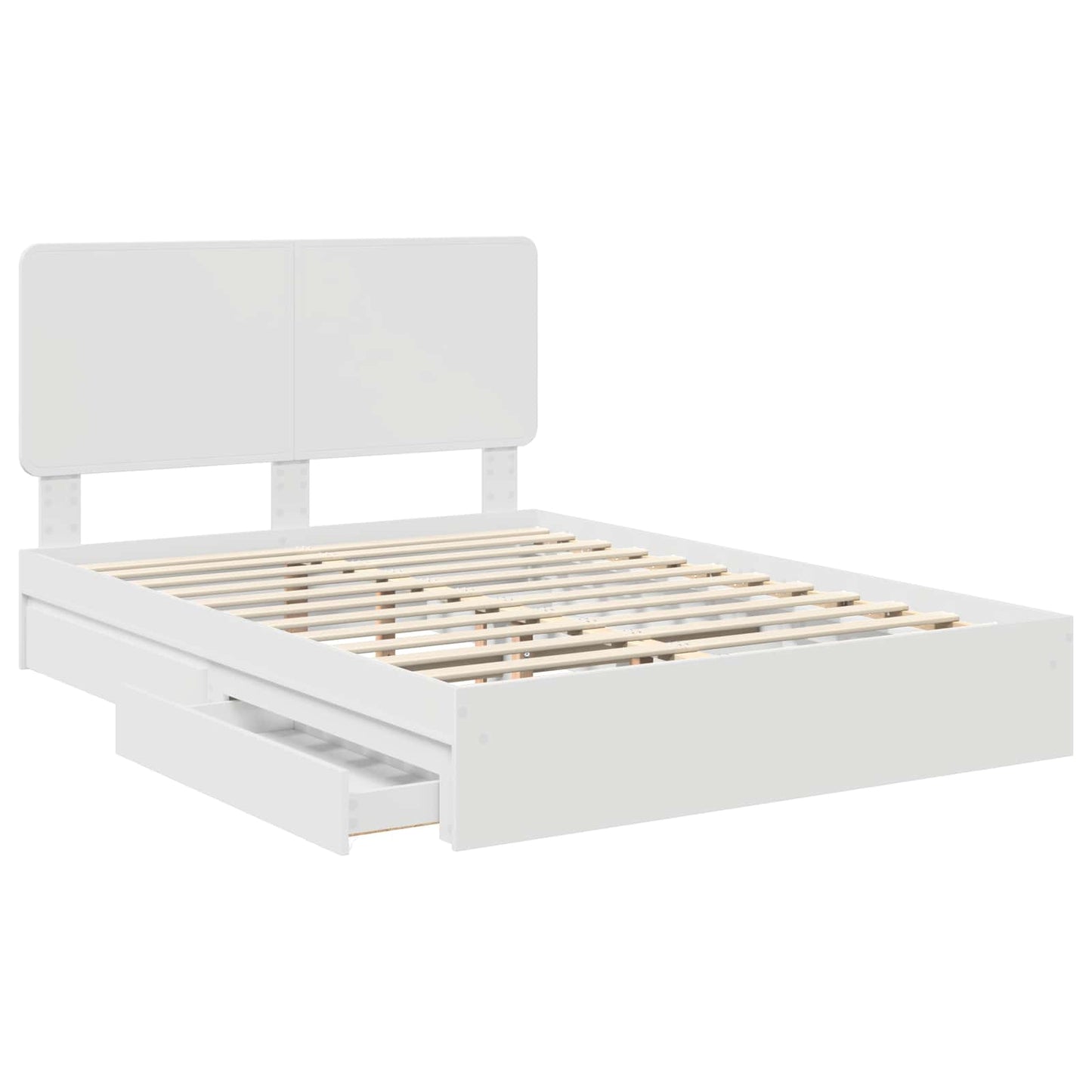 Letto con Contenitore Bianco 160 x 200 cm Legno multistrato