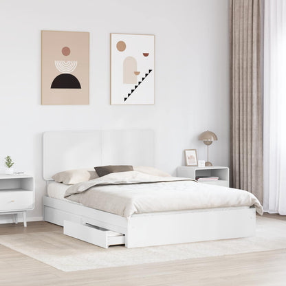 Letto con Contenitore Bianco 150 x 200 cm Legno multistrato