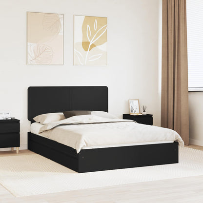 Letto con Contenitore Nero 150 x 200 cm Legno multistrato