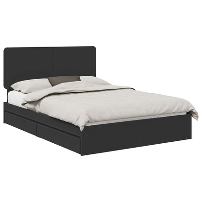 Letto con Contenitore Nero 150 x 200 cm Legno multistrato