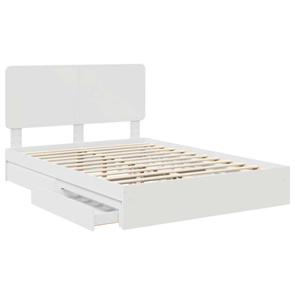 Letto con Contenitore Bianco 140 x 200 cm Legno multistrato