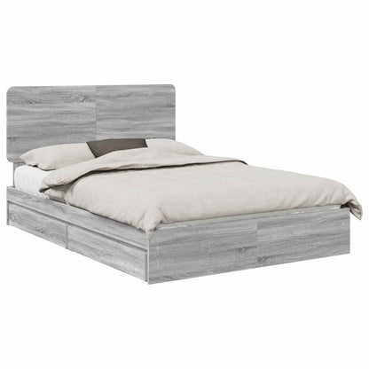Letto con Contenitore con testiera Grigio Sonoma 140 x 200 cm