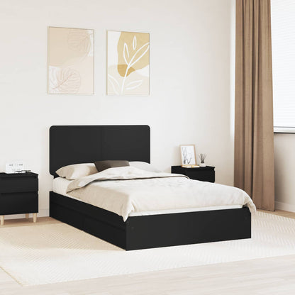 Letto con Contenitore Nero 135 x 190 cm Legno multistrato