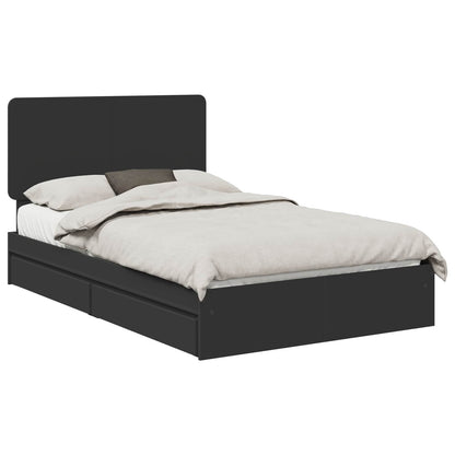 Letto con Contenitore Nero 135 x 190 cm Legno multistrato