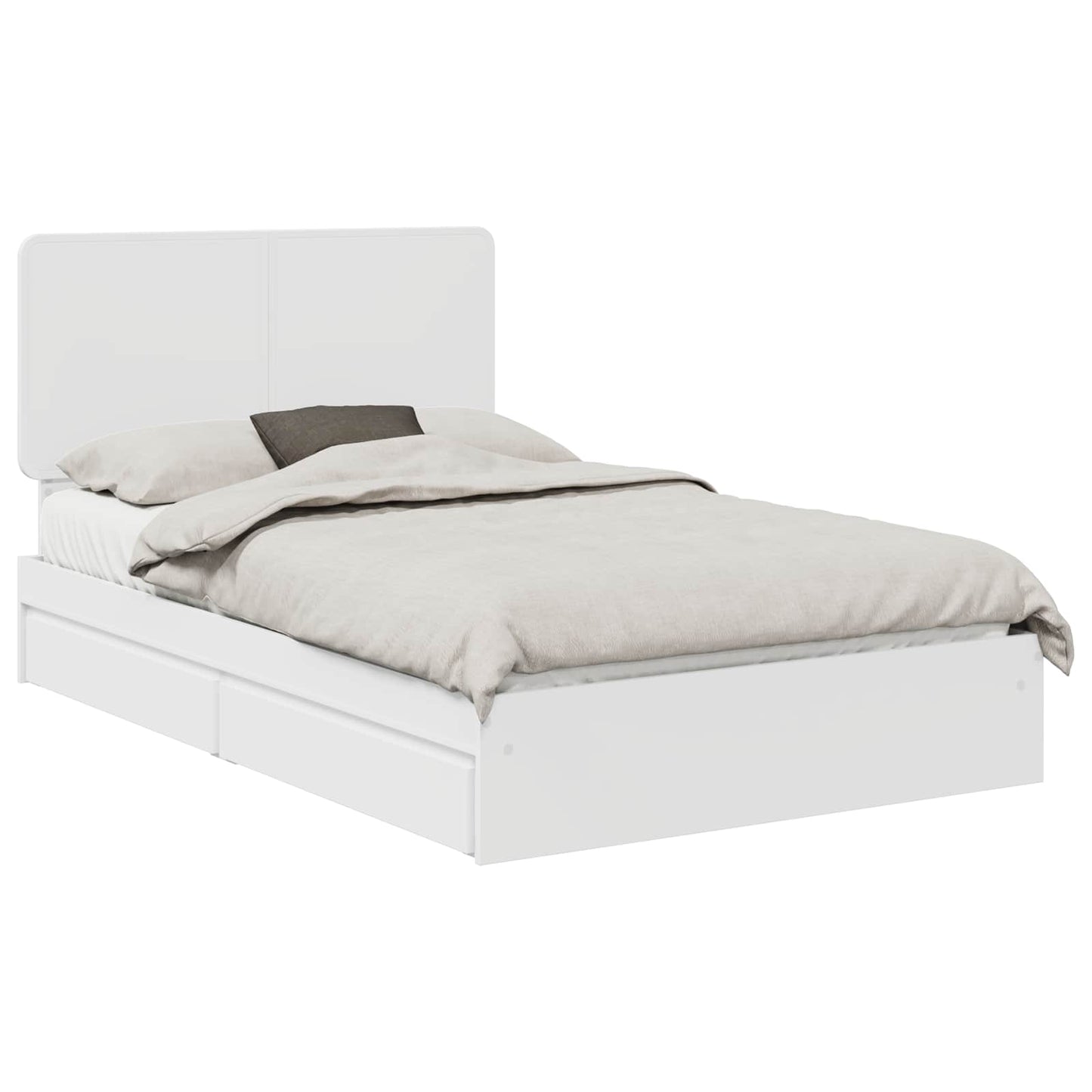 Letto con Contenitore Bianco 120 x 200 cm Legno multistrato