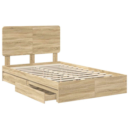 Letto con Contenitore con testiera Rovere Sonoma 120 x 200 cm