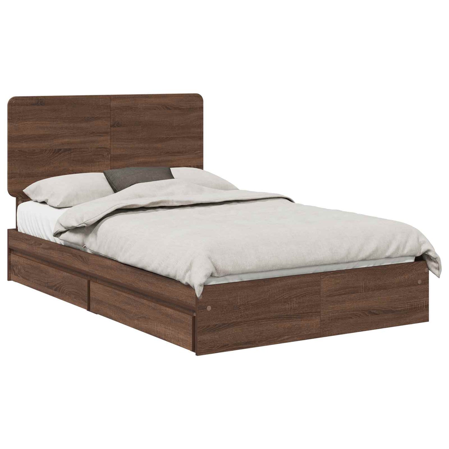 Letto con Contenitore con testiera Rovere Marrone 120 x 200 cm
