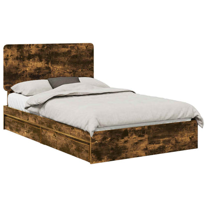 Letto con Contenitore con testiera Rovere fumÃ© 120 x 190 cm