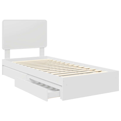 Letto con Contenitore Bianco 90 x 190 cm Legno multistrato