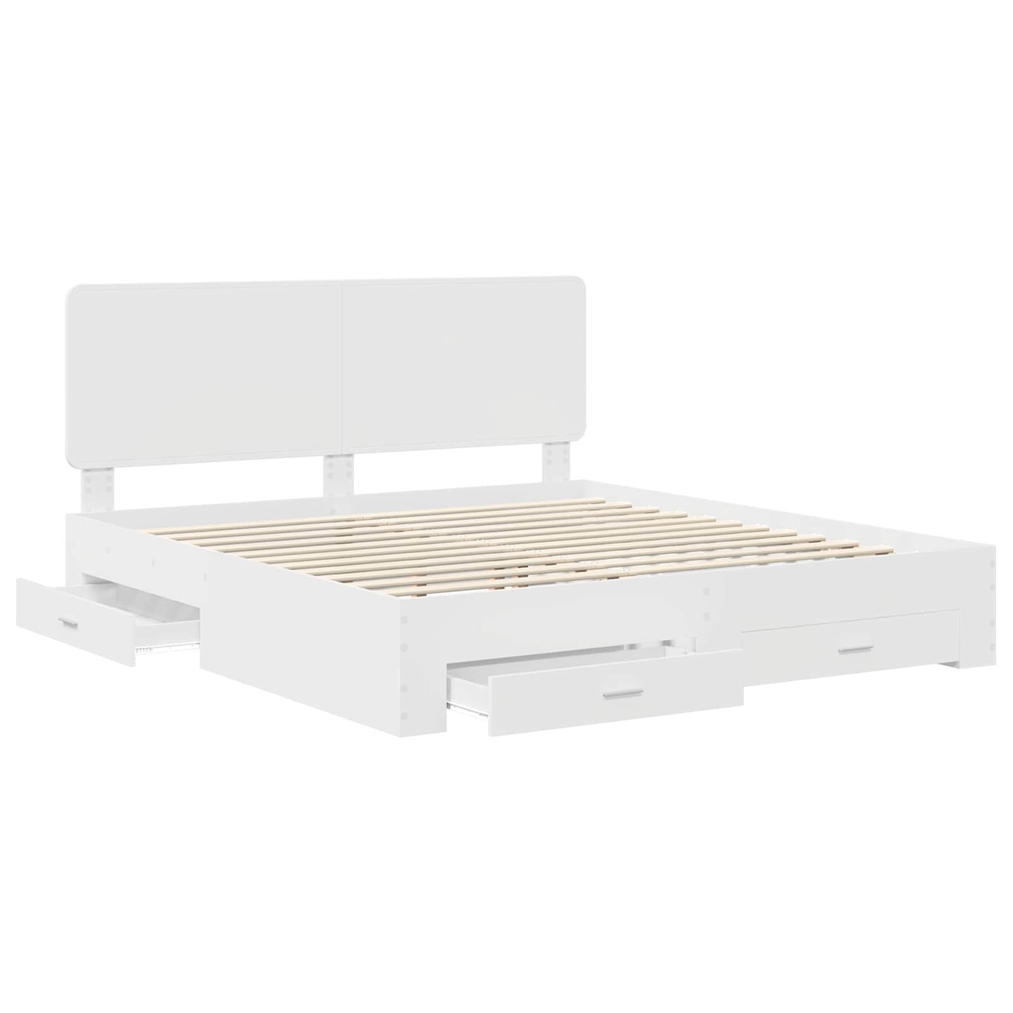Struttura del letto Bianco 200 x 200 cm Legno multistrato
