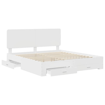 Struttura del letto Bianco 200 x 200 cm Legno multistrato